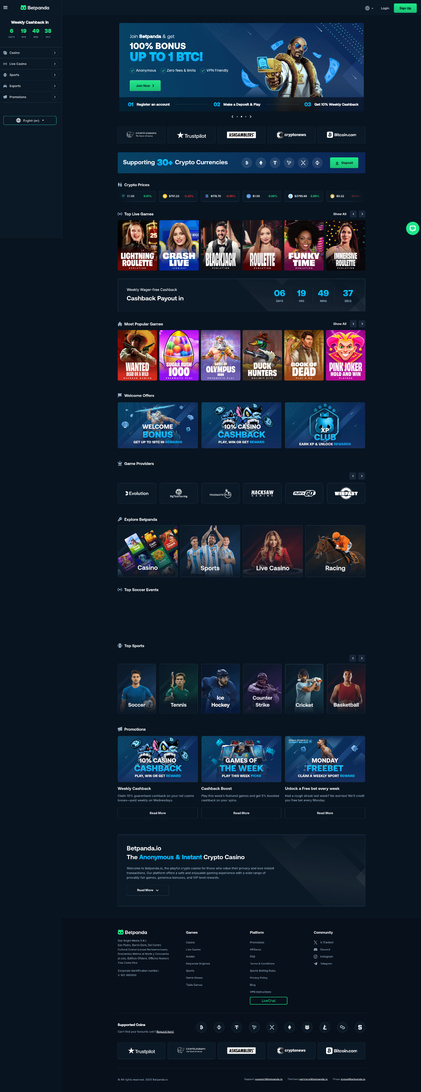 Online gambling website: Payment method and UI speed evaluated on different devices and web browsers, video recording made during the process. Betpanda website